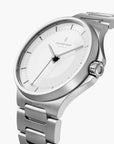 Cadran blanc argenté Guardian avec bracelet de montre H-Link argenté