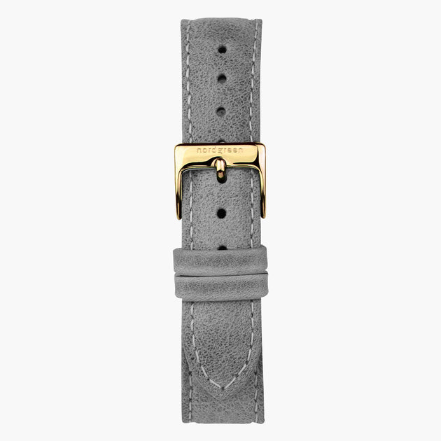 Bracelet de Montre Cuir Gris Patina - Or - 40mm/42mm