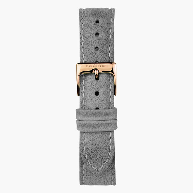 Bracelet de Montre Cuir Gris Patina - Or Rose - 40mm/42mm