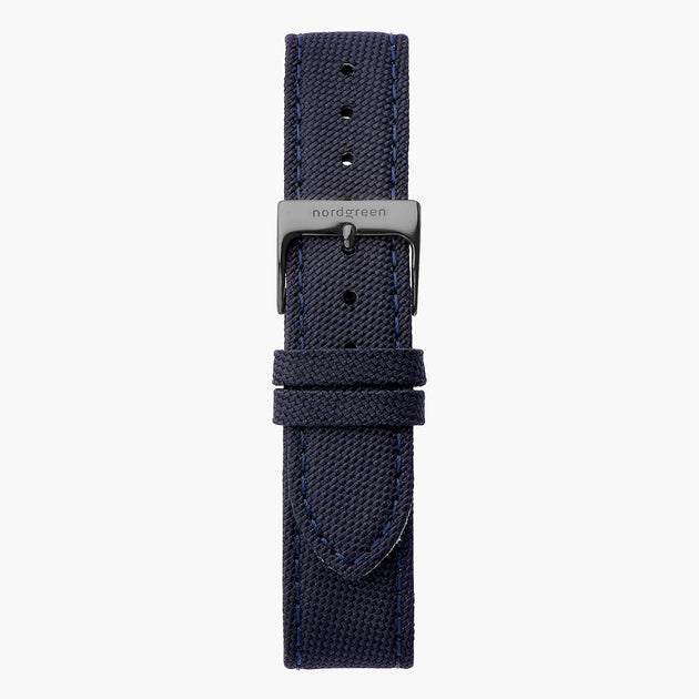 Bracelet de Montre Polyester Recyclé Bleu - Bronze - 36mm