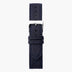 Bracelet de Montre Polyester Recyclé Bleu - Argent - 40mm