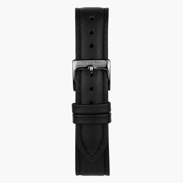 Bracelet de Montre Cuir Noir - Bronze - 32mm
