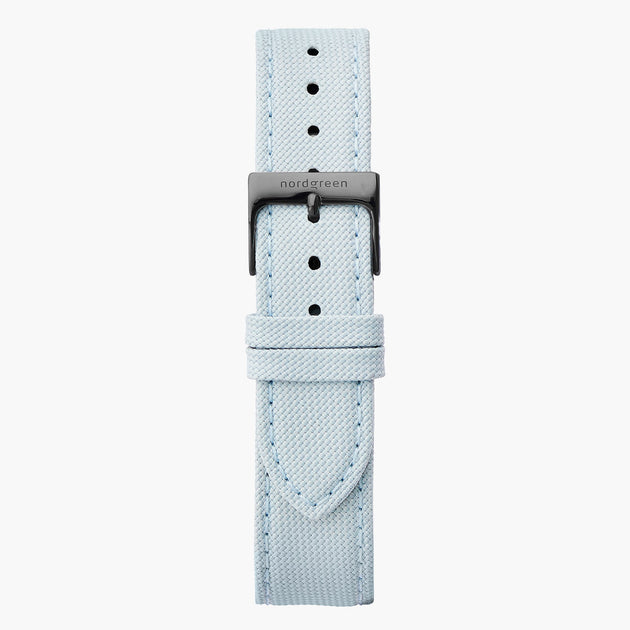 Bracelet de Montre Polyester Recyclé Bleu Clair - Bronze - 36mm