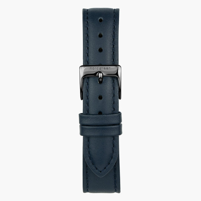 Bracelet de Montre Cuir Bleu Marine - Bronze - 32mm