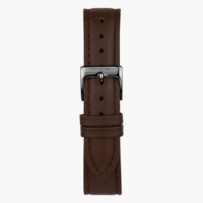Bracelet de Montre Cuir Marron Foncé - Bronze - 36mm