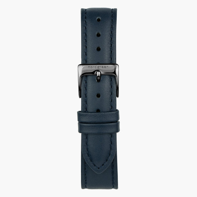 Bracelet de Montre Cuir Bleu Marine - Bronze - 40mm/42mm