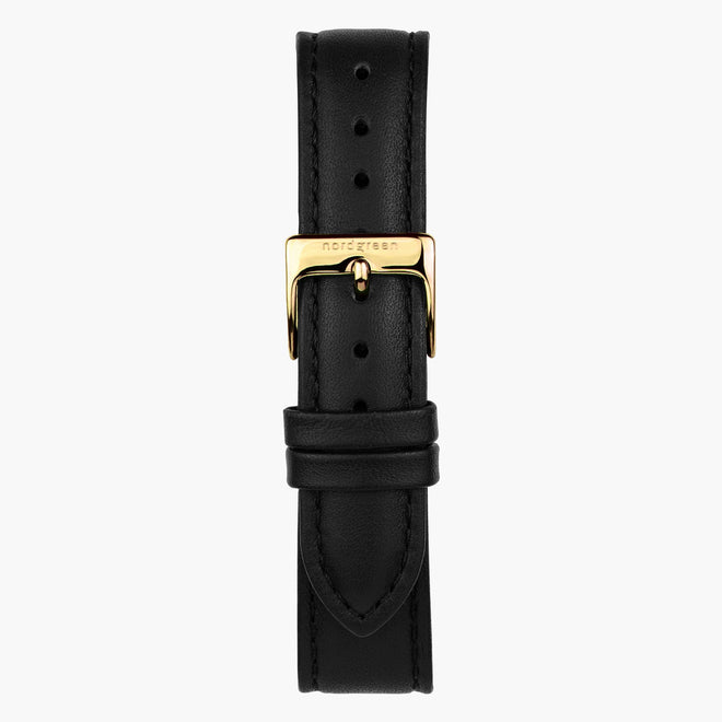 Bracelet de Montre Cuir Noir - Or - 32mm