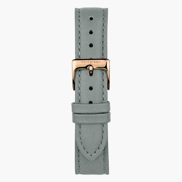 Bracelet de Montre Cuir Gris - Or Rose - 32mm