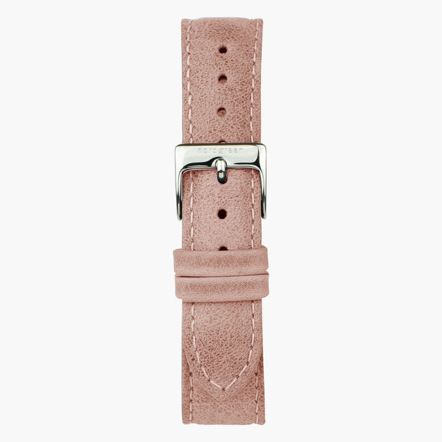 Bracelet de Montre Cuir Rose - Argent - 32mm
