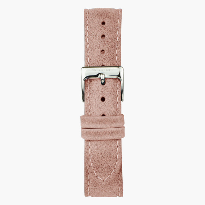 Bracelet de Montre Cuir Rose - Argent - 32mm