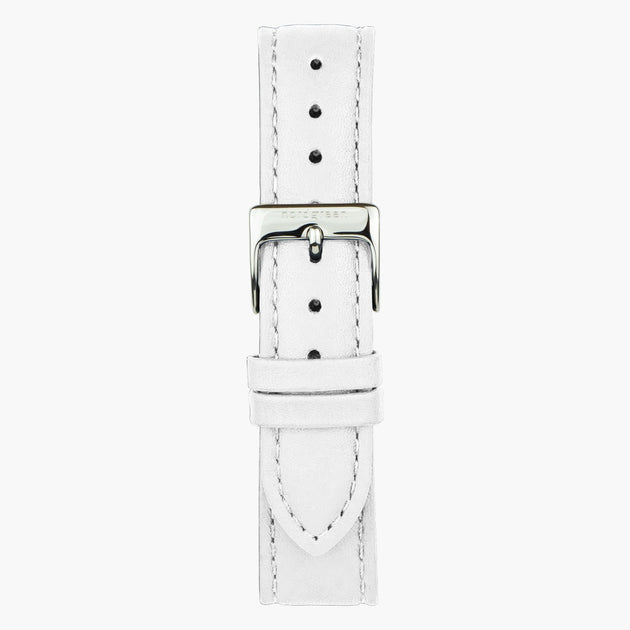 Bracelet de Montre Cuir Blanc - Argent - 32mm