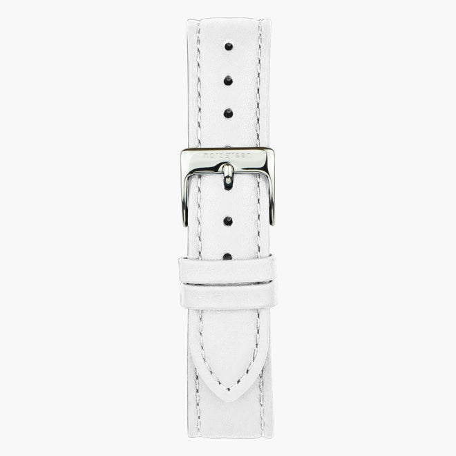 Bracelet de Montre Cuir Blanc - Argent - 32mm